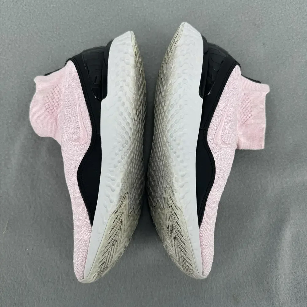 Nike Rise React Flyknit Pink Foam Black Womens Size 8 AV5553-660 Sock Shoes